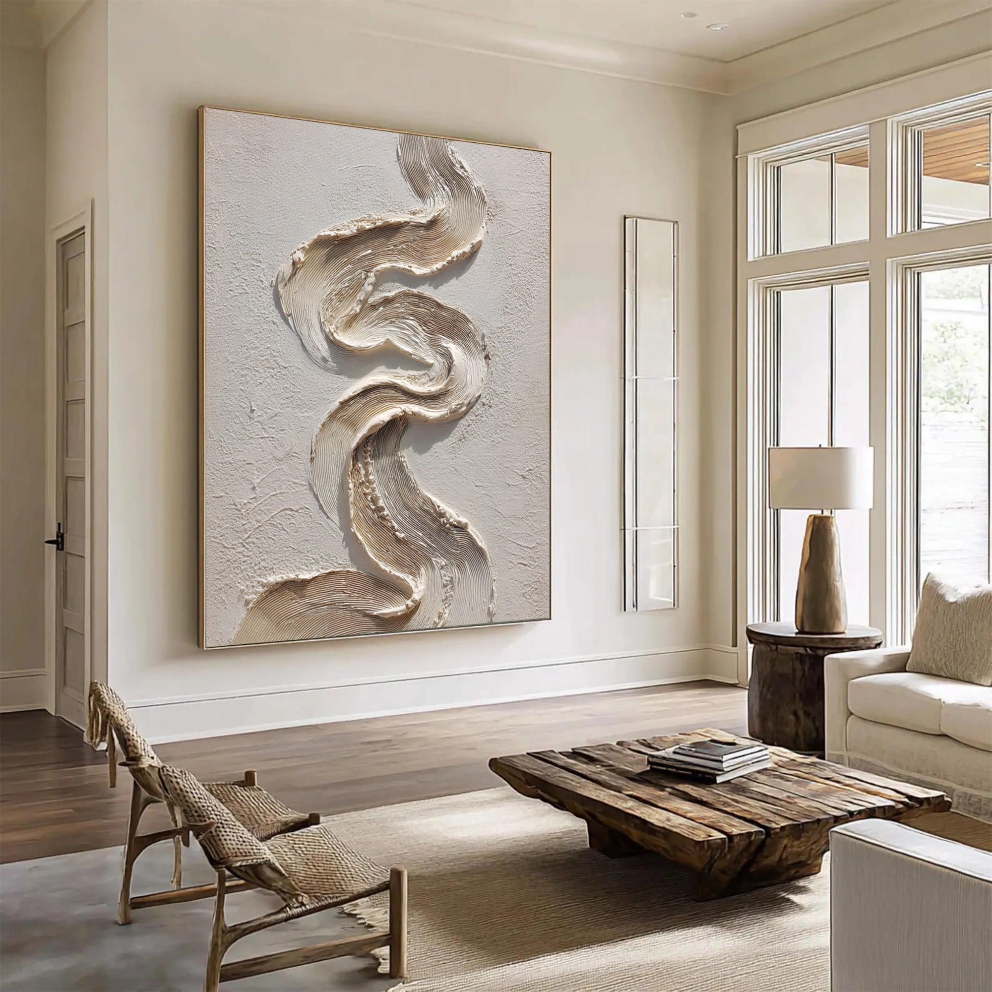 Beige Textured Art--#V005