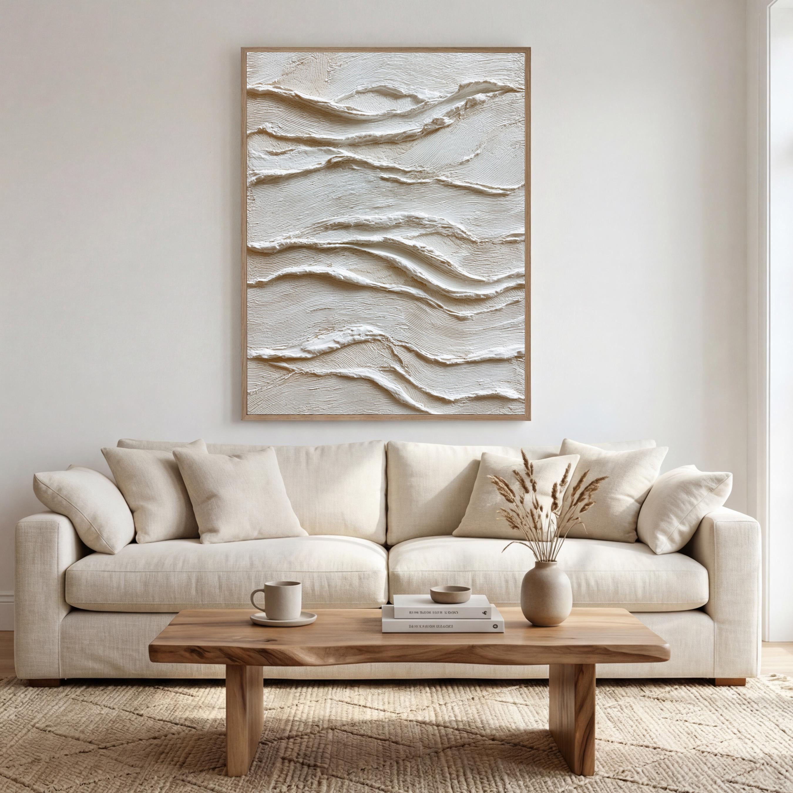 Beige Textured Art--#V006