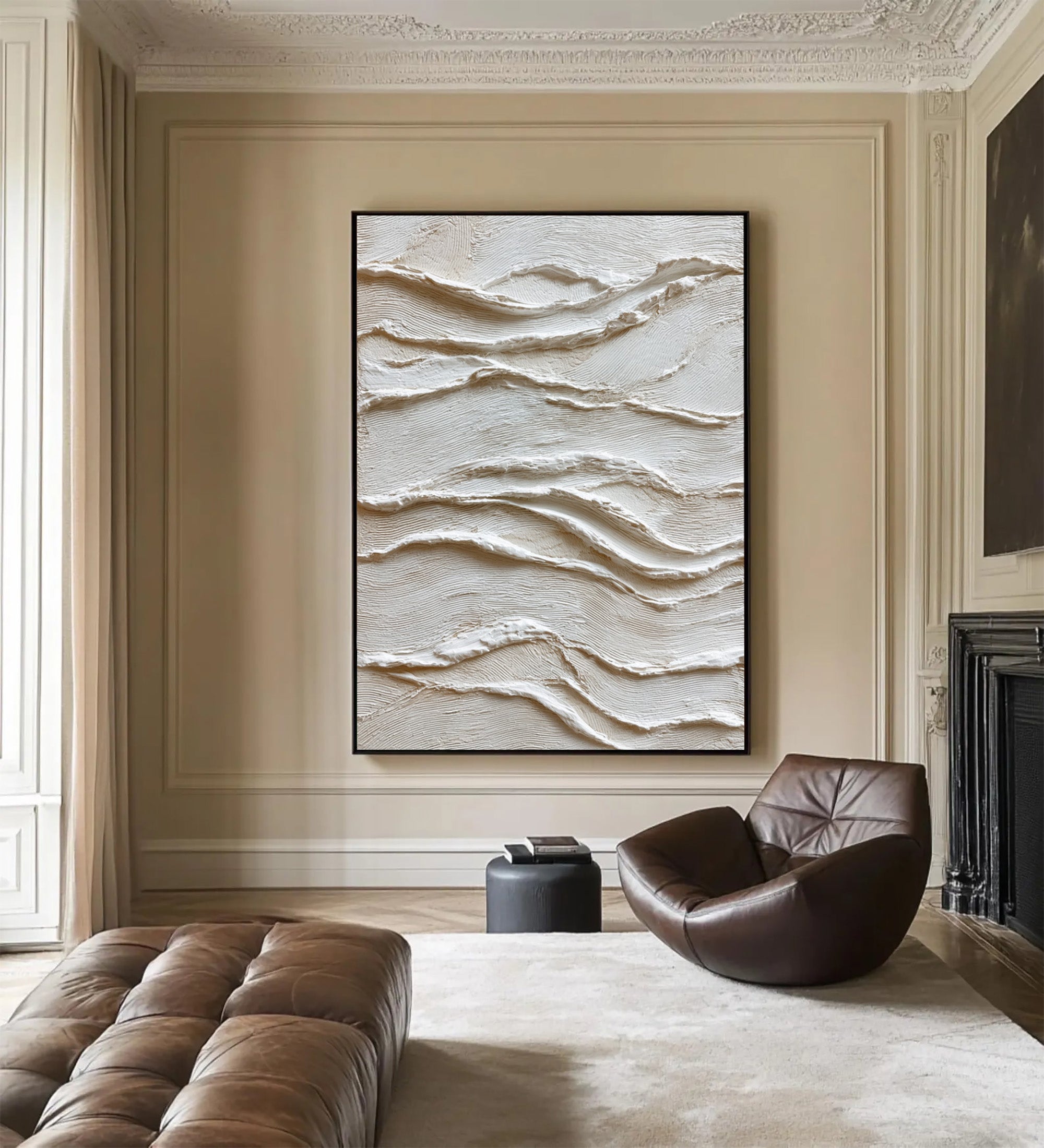 Beige Textured Art--#V006