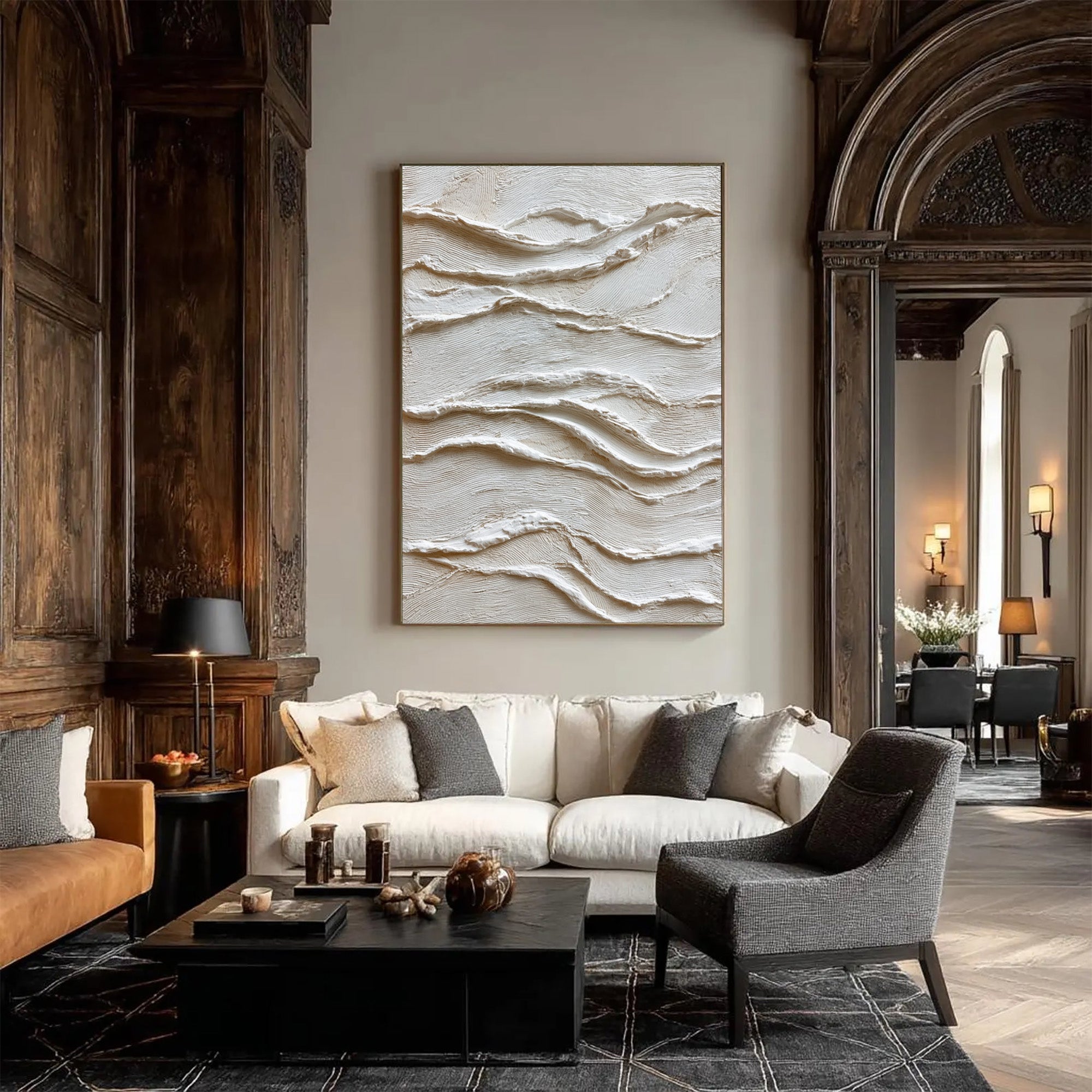 Beige Textured Art--#V006