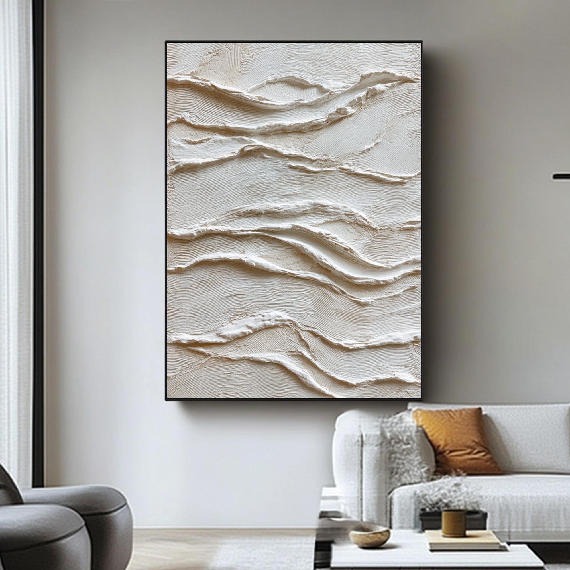 Beige Textured Art--#V006