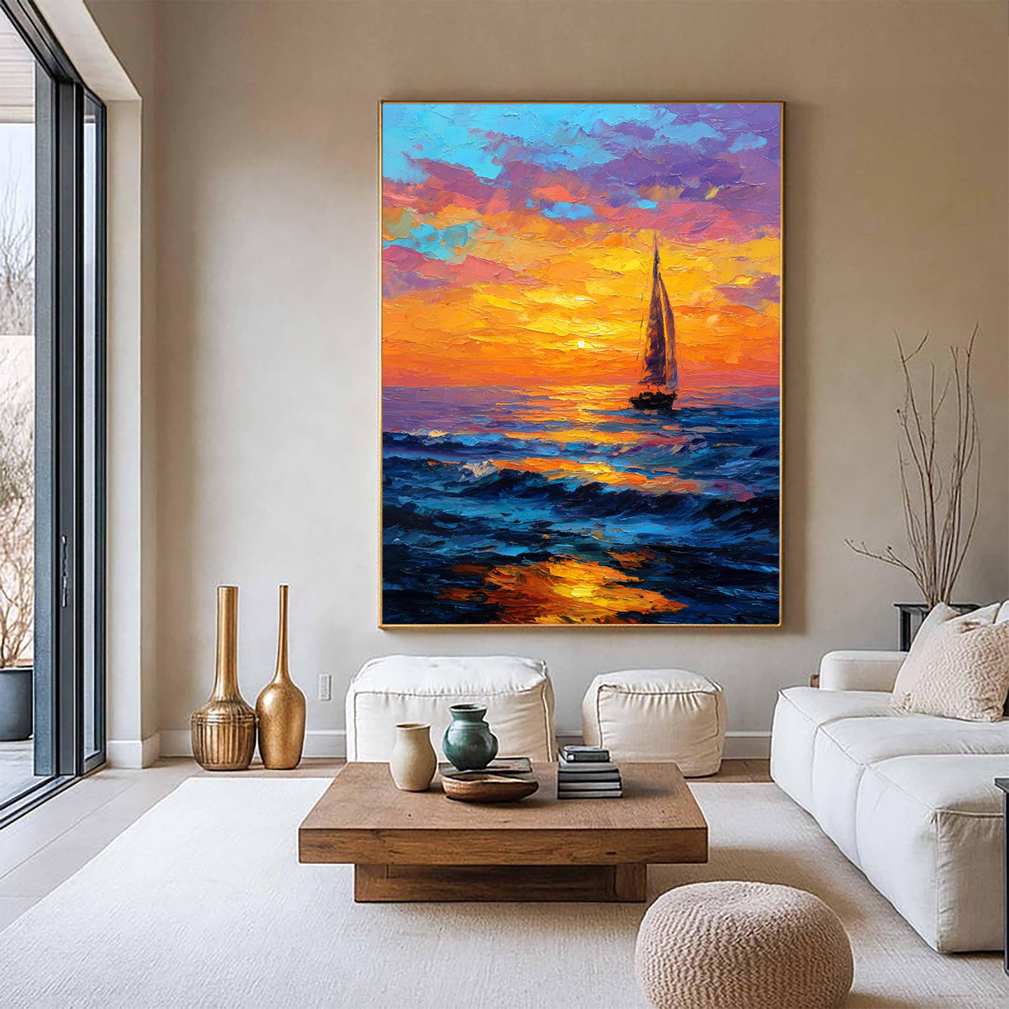 Sunset Sailboat Art-B01