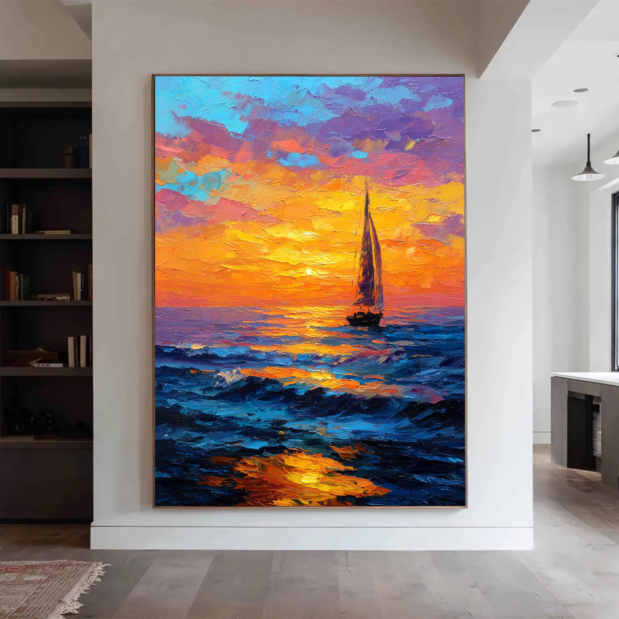 Sunset Sailboat Art-B01