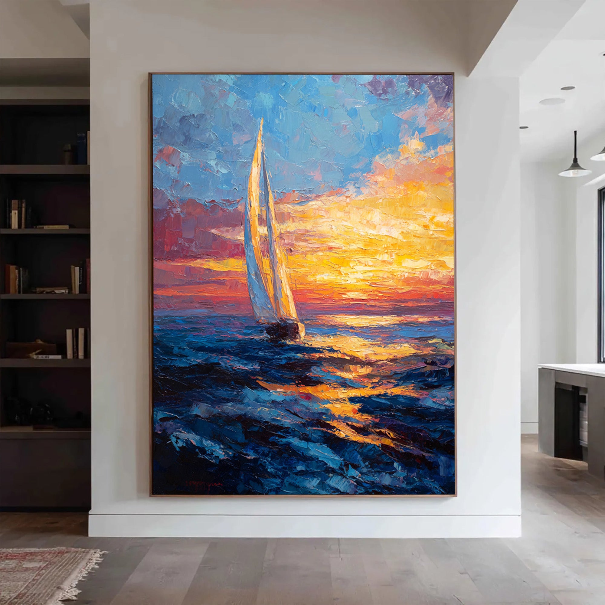 Sunset Sailboat Art-B02