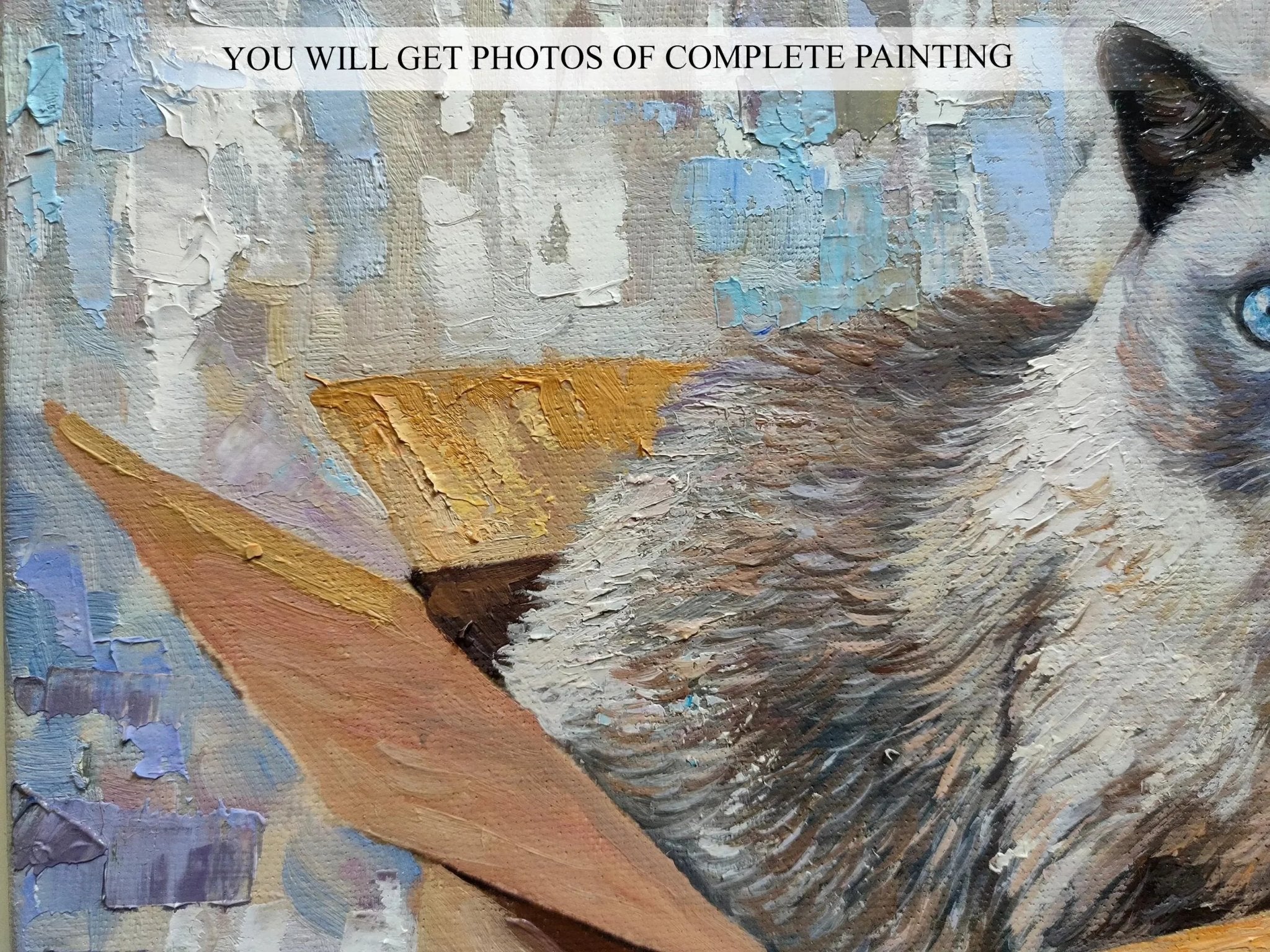 Custom Cat Oil Portrait on Canvas from Photo, Commissioned Wall Art, Cat Memorial Portrait, Pet Loss Gifts - PaintingShack