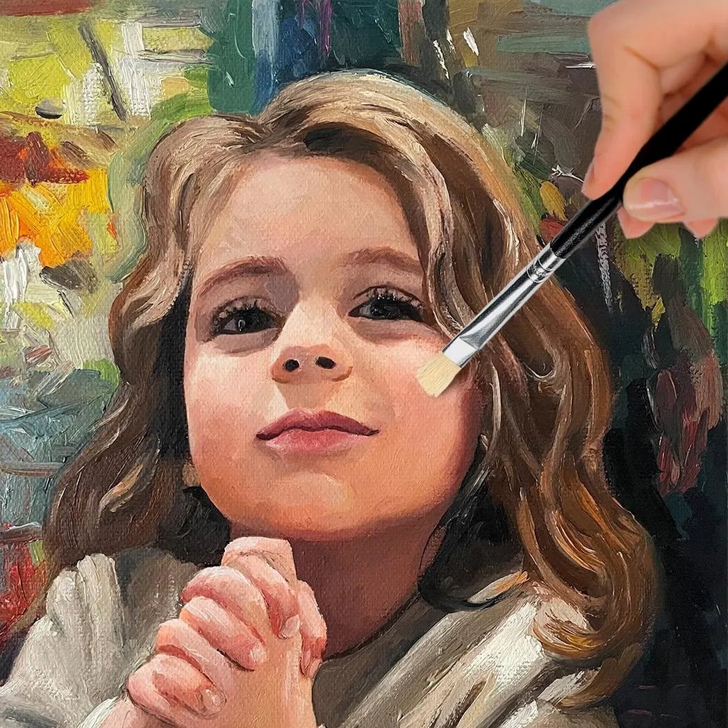 Custom Child Oil Portrait on Canvas from Photo, Commission Wall Art Kids Portrait Painting, Personalized Memory Family Gift - PaintingShack