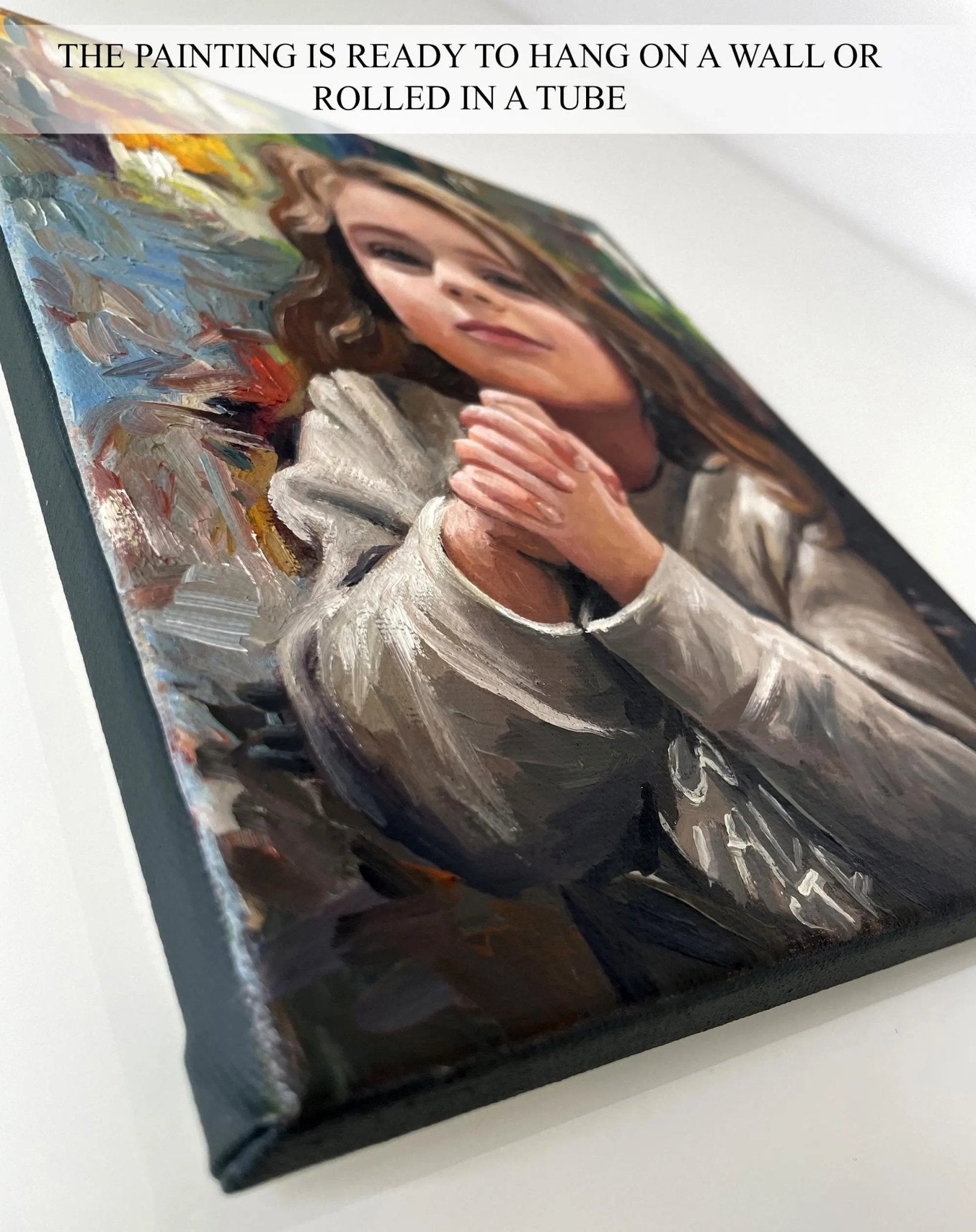 Custom Child Oil Portrait on Canvas from Photo, Commission Wall Art Kids Portrait Painting, Personalized Memory Family Gift - PaintingShack