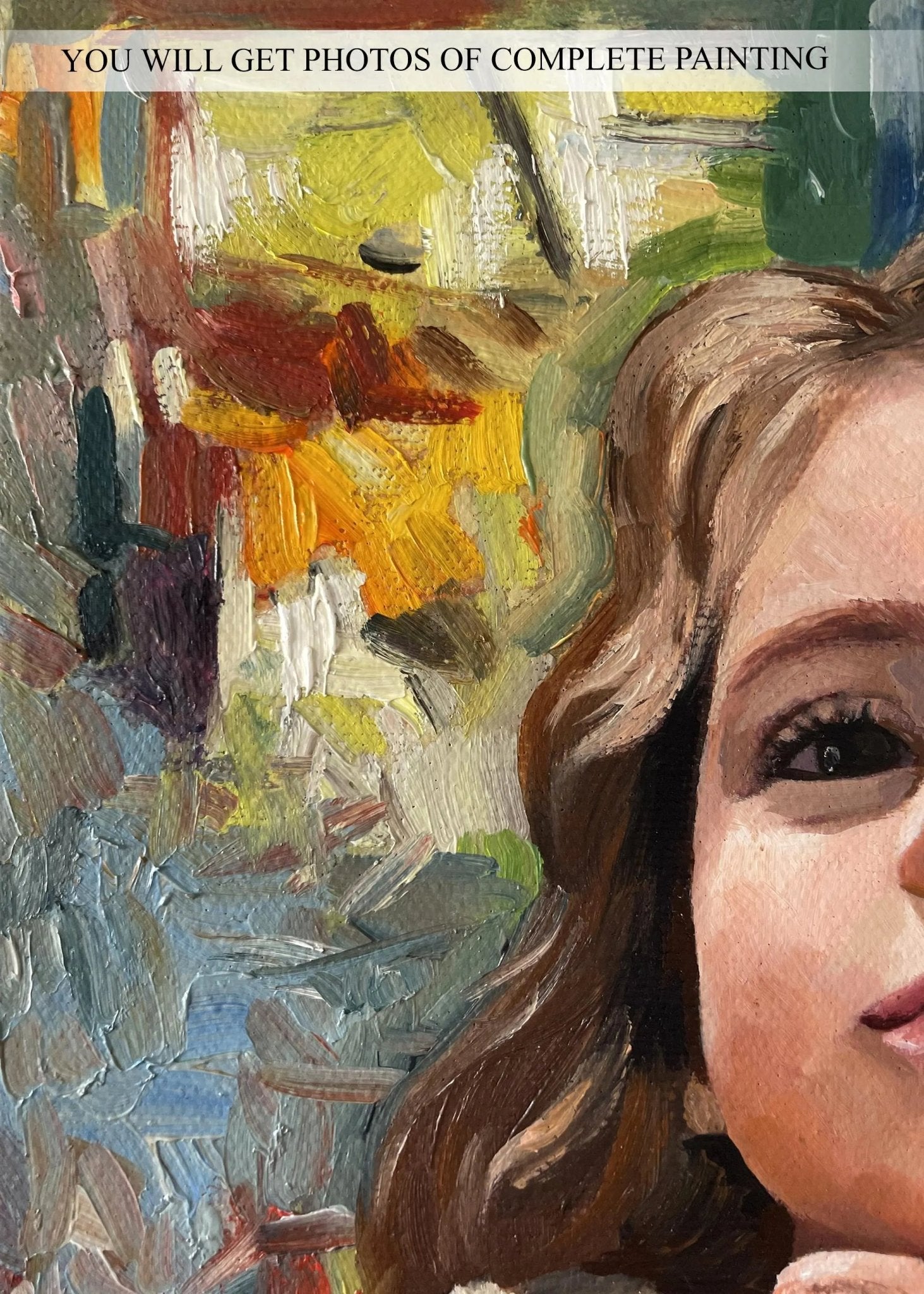 Custom Child Oil Portrait on Canvas from Photo, Commission Wall Art Kids Portrait Painting, Personalized Memory Family Gift - PaintingShack
