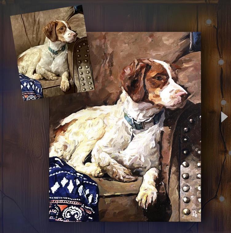 Custom Dog Oil Portrait on Canvas from Photo, Commissioned Wall Art, Dog Memorial Portrait, Pet Loss Gifts - PaintingShack