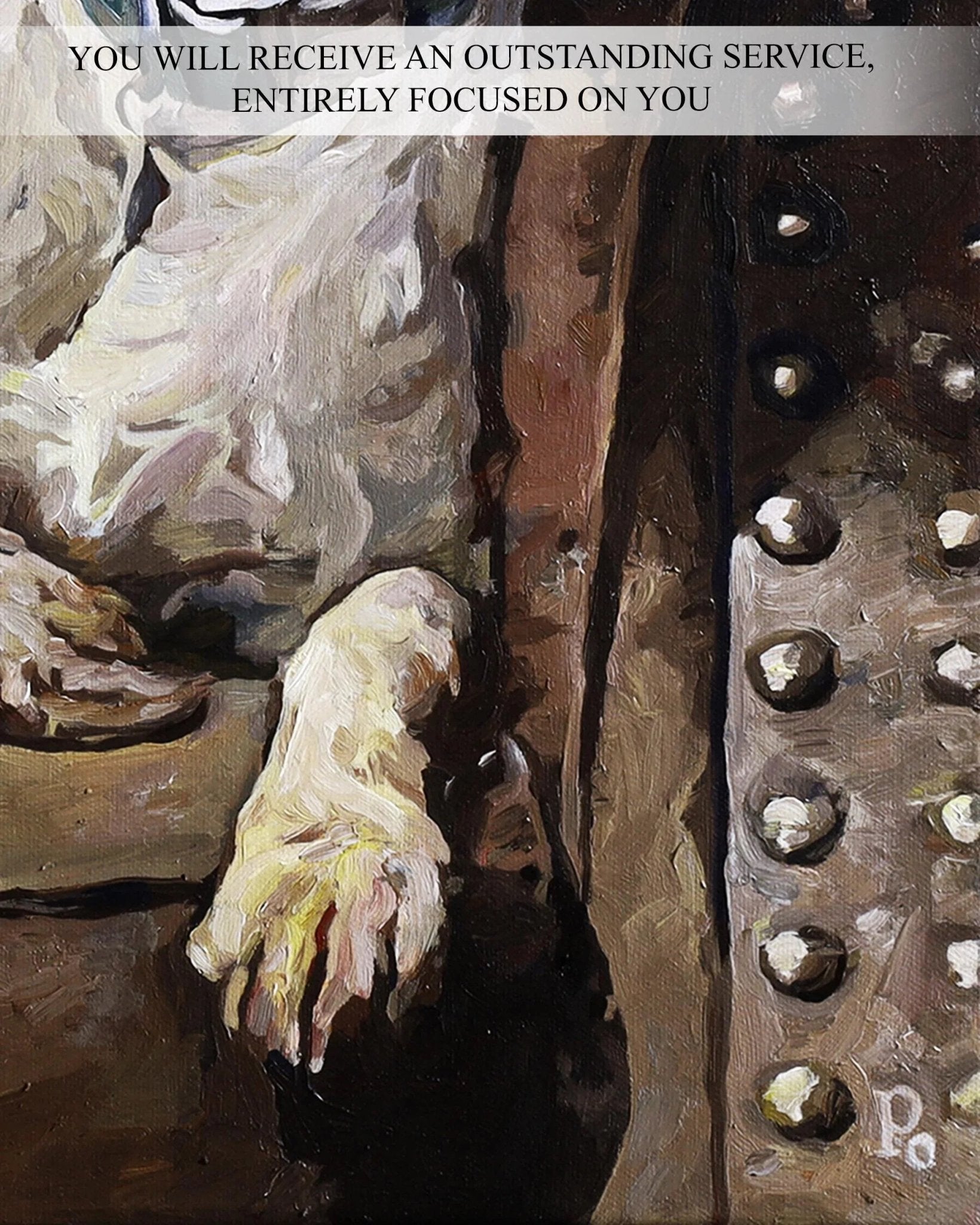 Custom Dog Oil Portrait on Canvas from Photo, Commissioned Wall Art, Dog Memorial Portrait, Pet Loss Gifts - PaintingShack