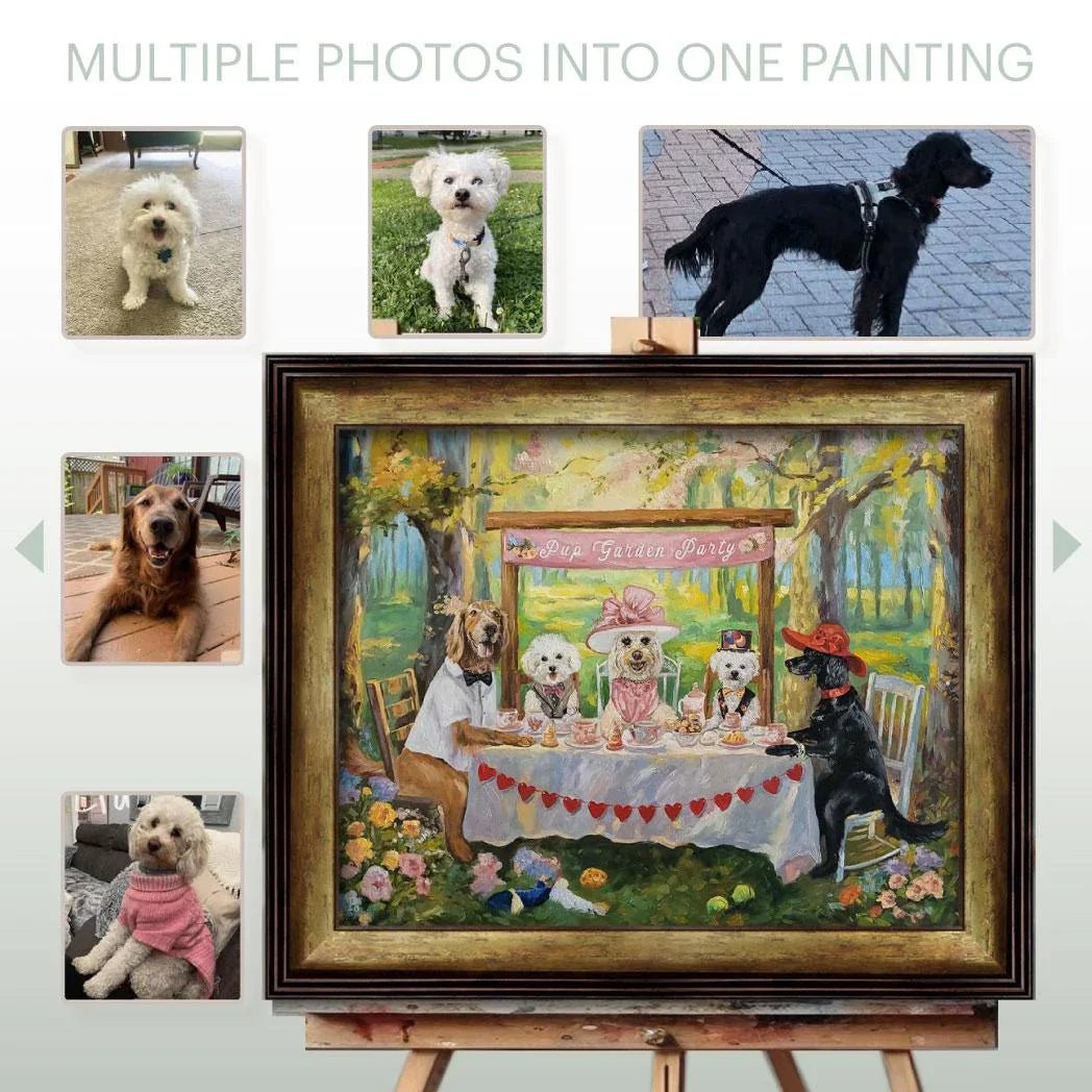 Custom Dog Oil Portrait on Canvas from Photo, Commissioned Wall Art, Dog Memorial Portrait, Pet Loss Gifts - PaintingShack