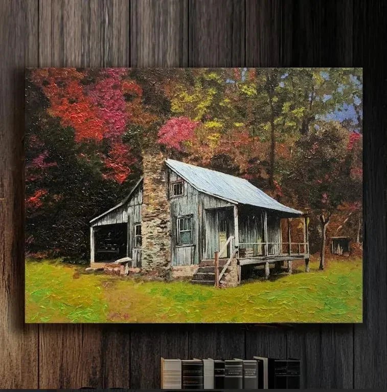 Custom Home Oil Portrait on Canvas from Photo, Commission Wall Art House Portrait Painting, Personalized Memory Housewarming Gift - PaintingShack