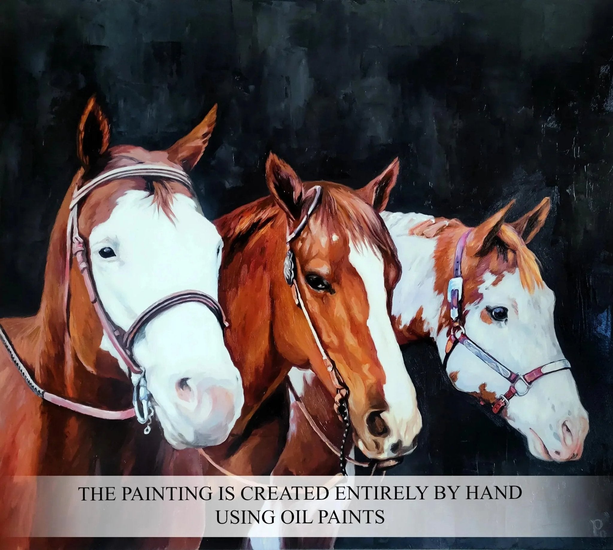 Custom Horse Oil Painting on Canvas from Photo, Equine Commission Wall Art Portrait, Horse Memorial Gift - PaintingShack