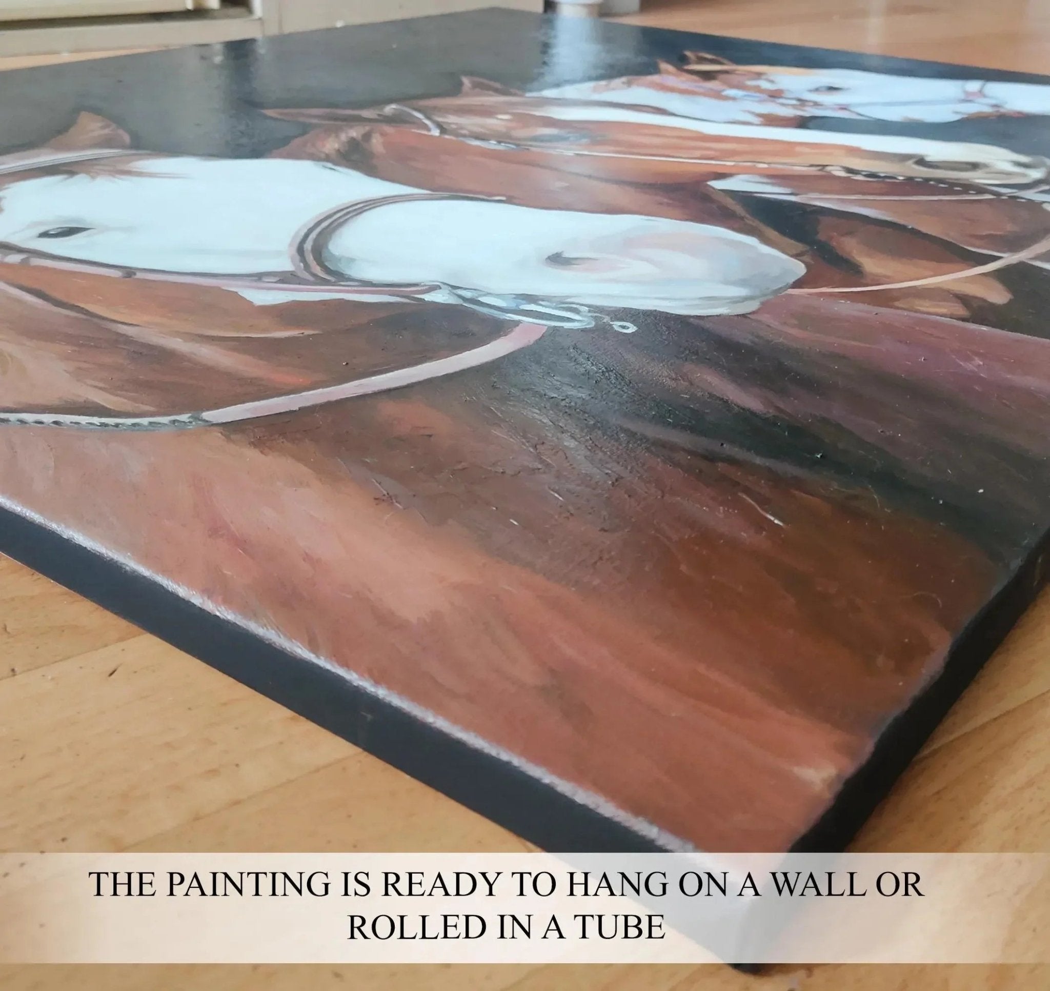 Custom Horse Oil Painting on Canvas from Photo, Equine Commission Wall Art Portrait, Horse Memorial Gift - PaintingShack