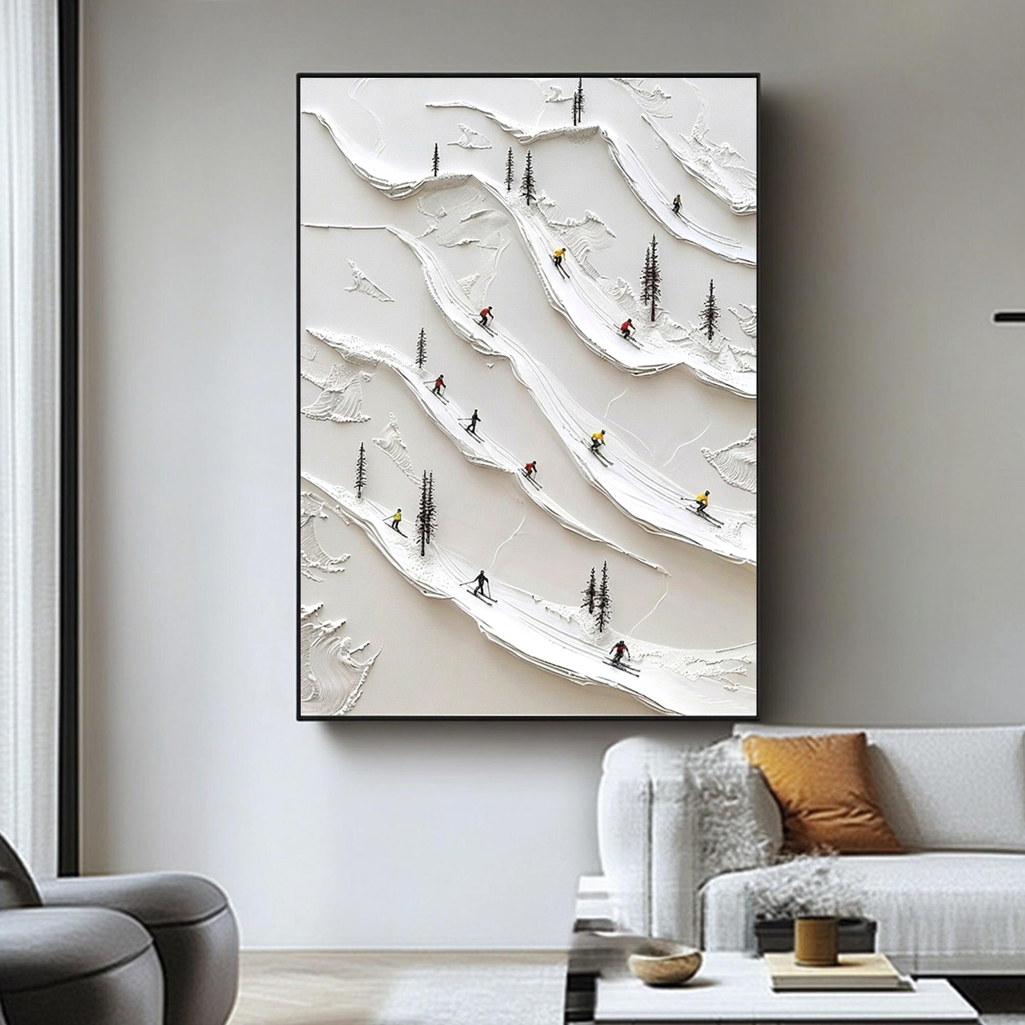Skiing Oil Painting