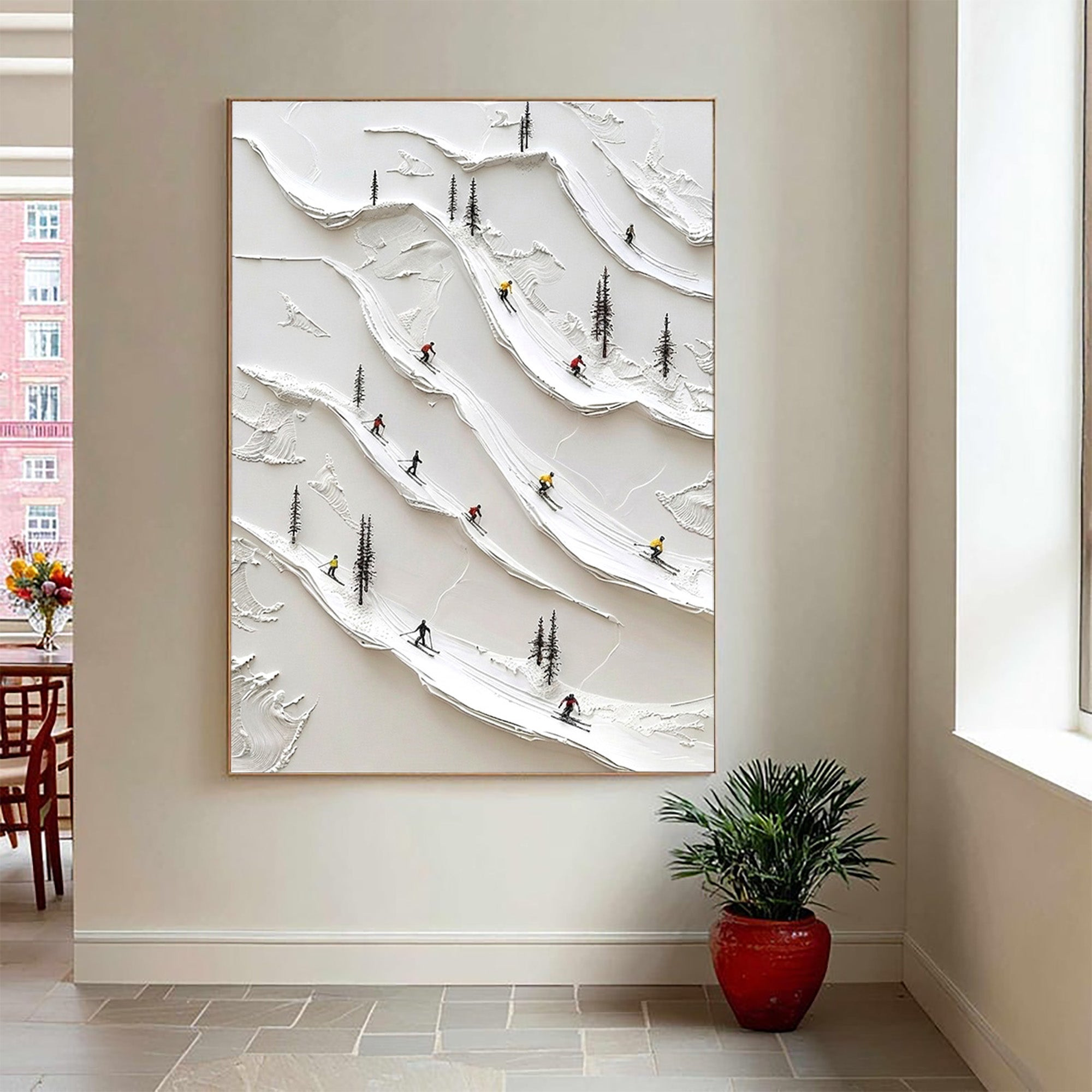 Skiing Oil Painting