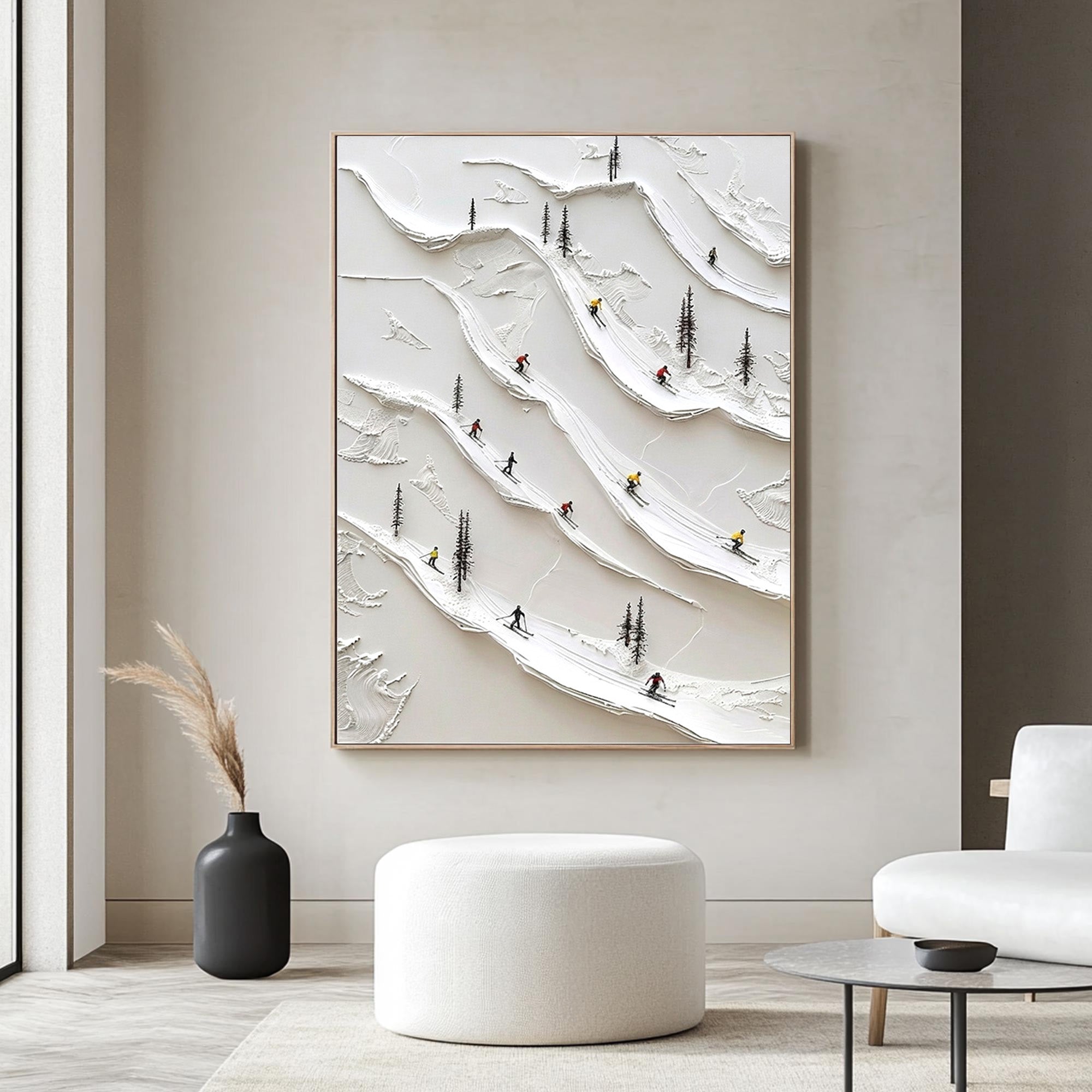 Skiing Oil Painting