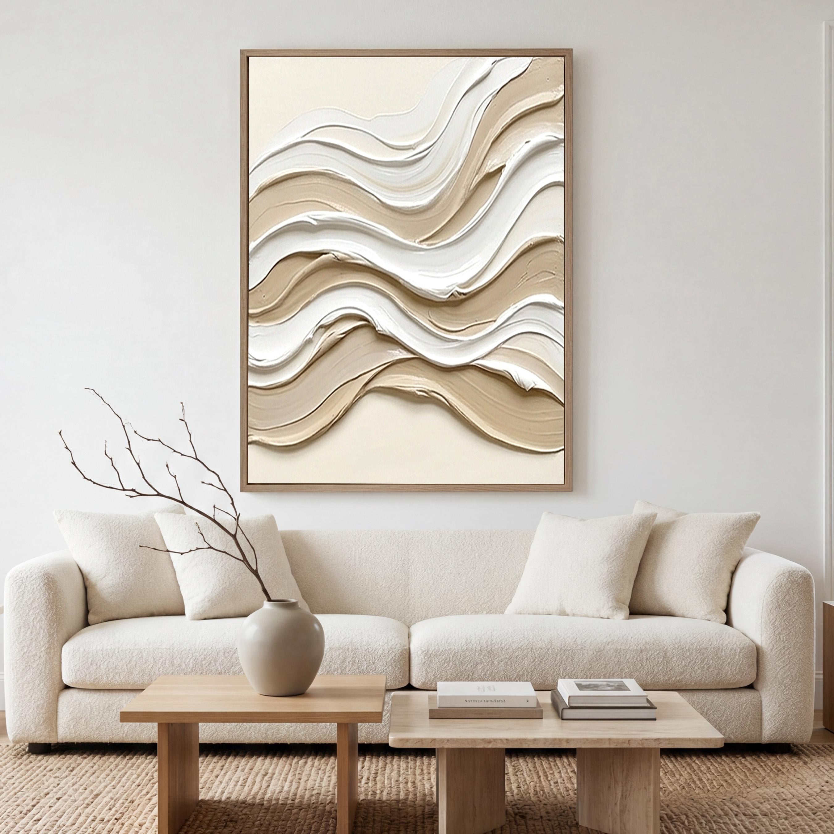 Beige Textured Art--#V007
