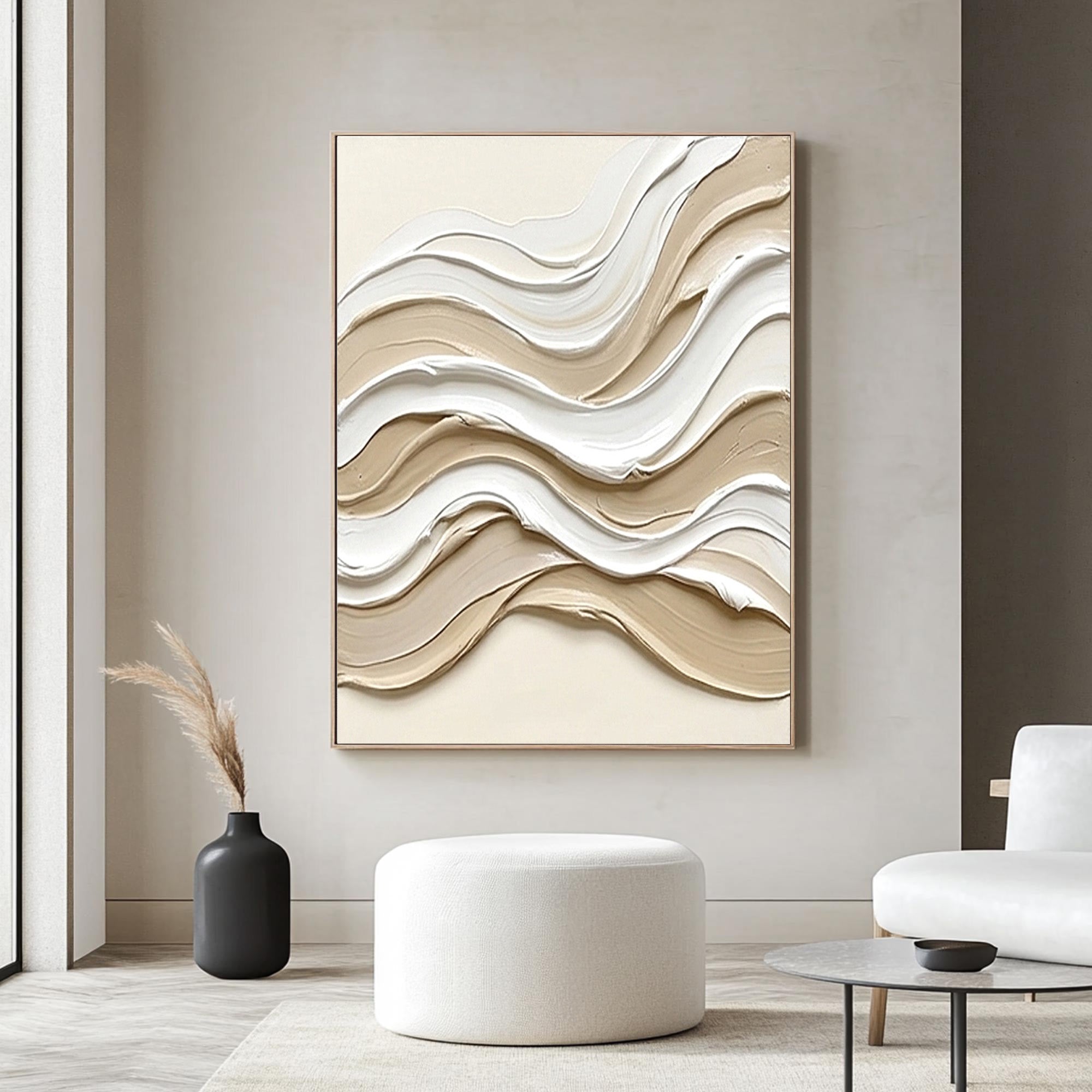 Beige Textured Art--#V007