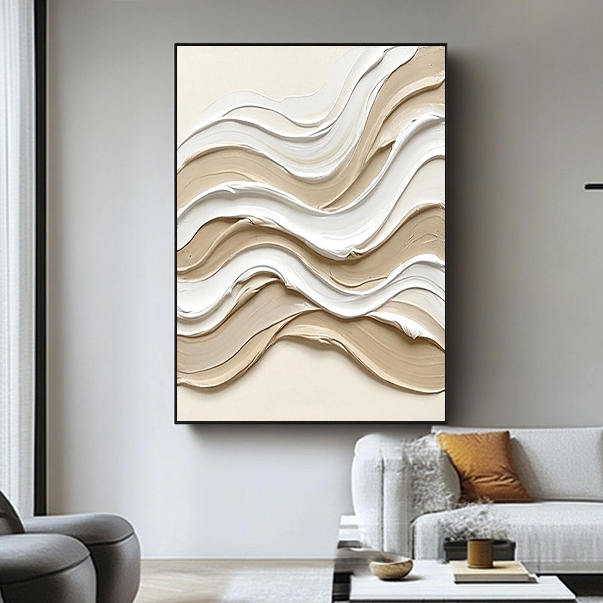 Beige Textured Art--#V007