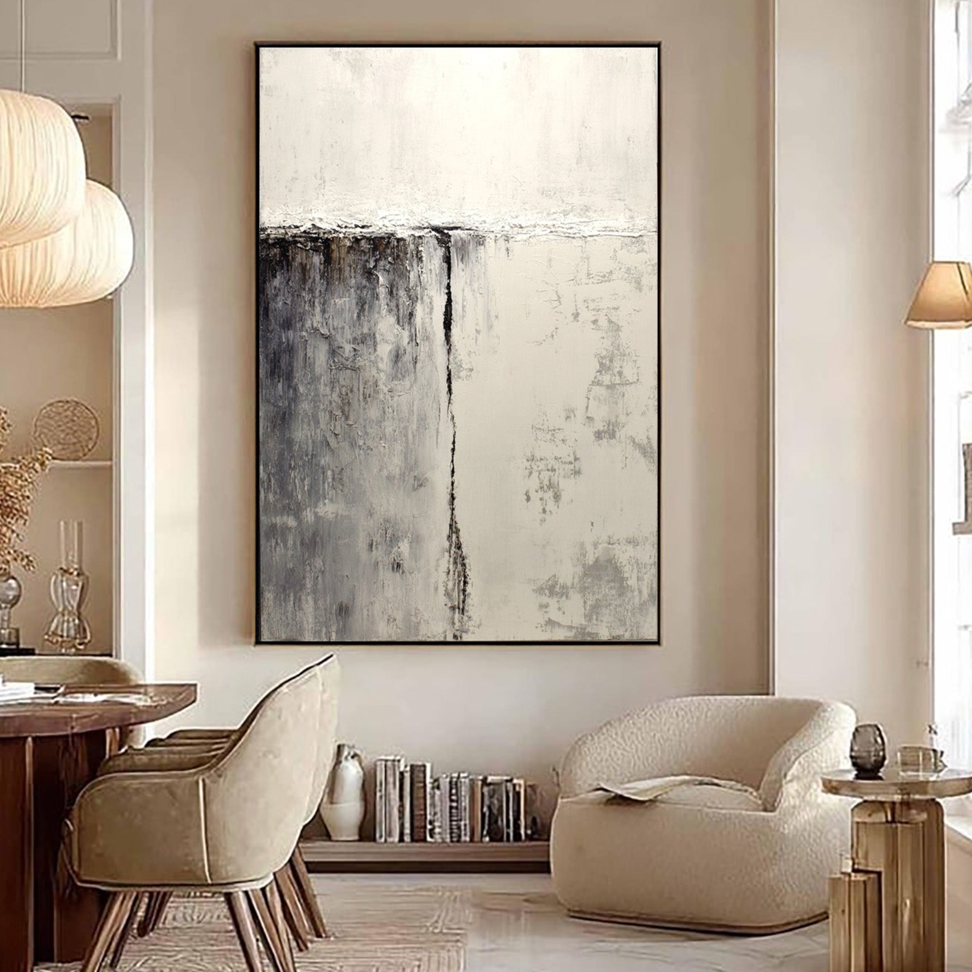Beige Abstract Art--#SR01