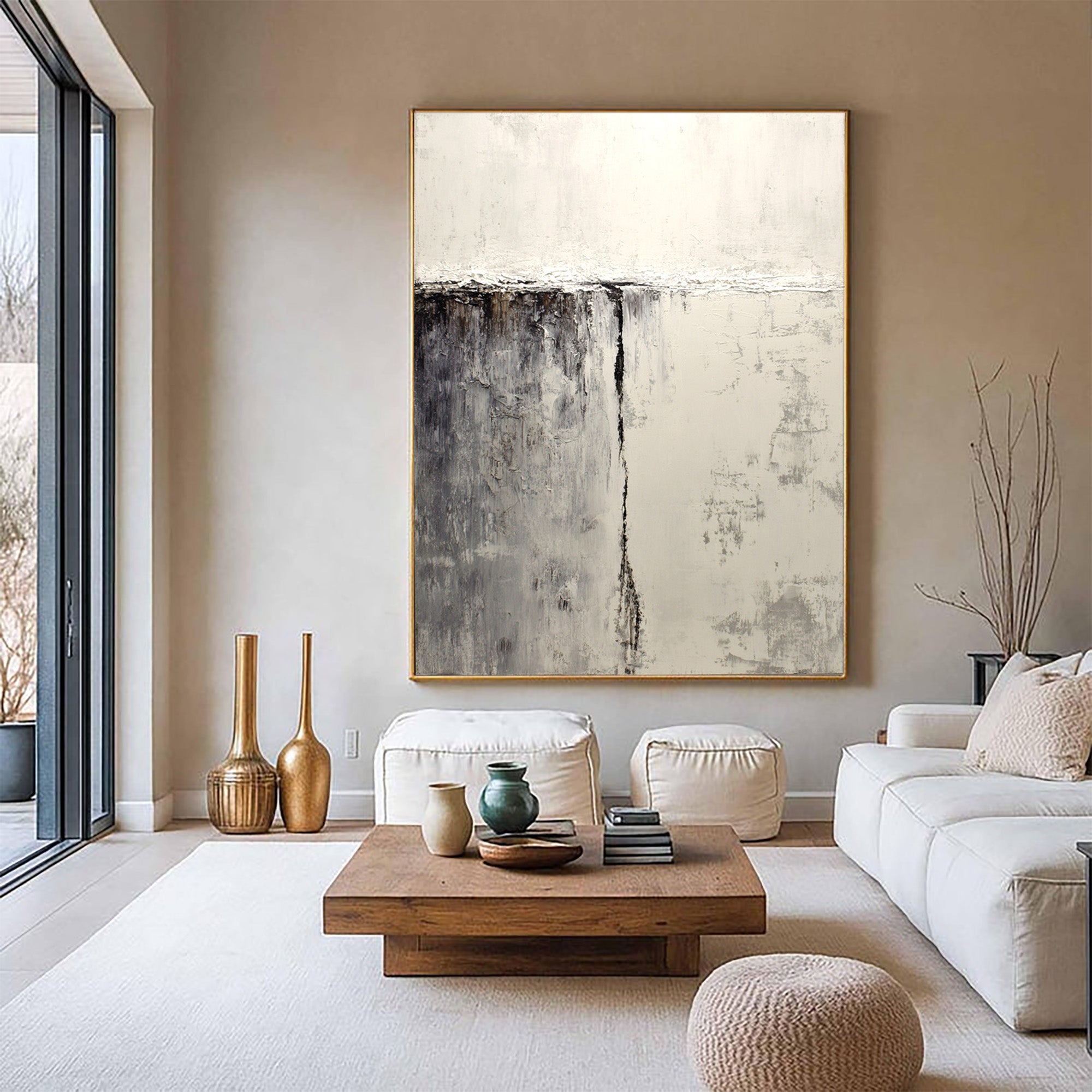 Beige Abstract Art--#SR01