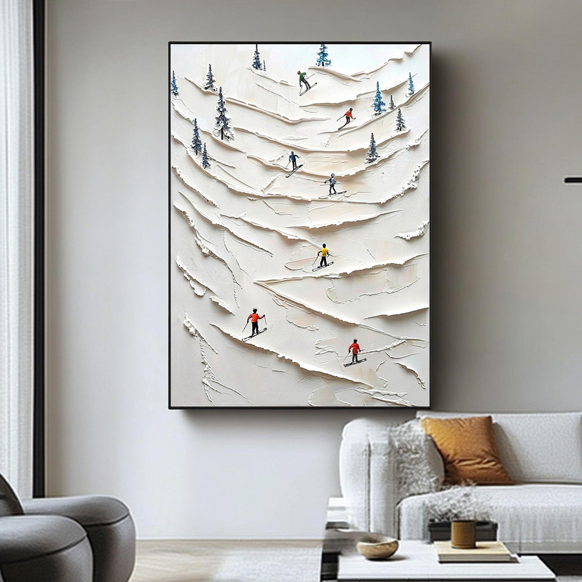 Skiing Oil Painting--#P01