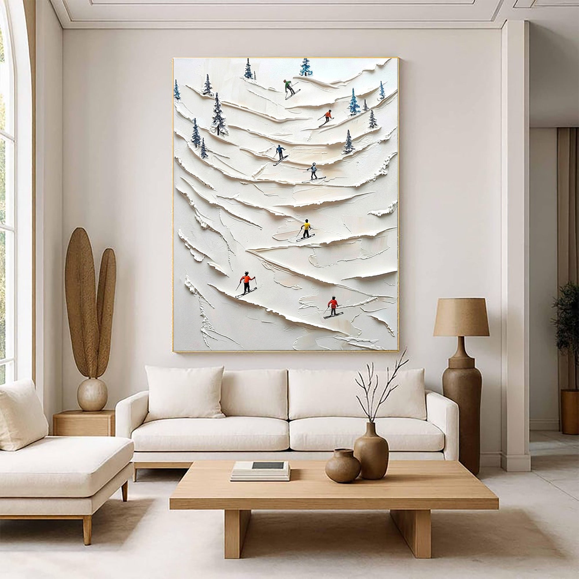 Skiing Oil Painting--#P01