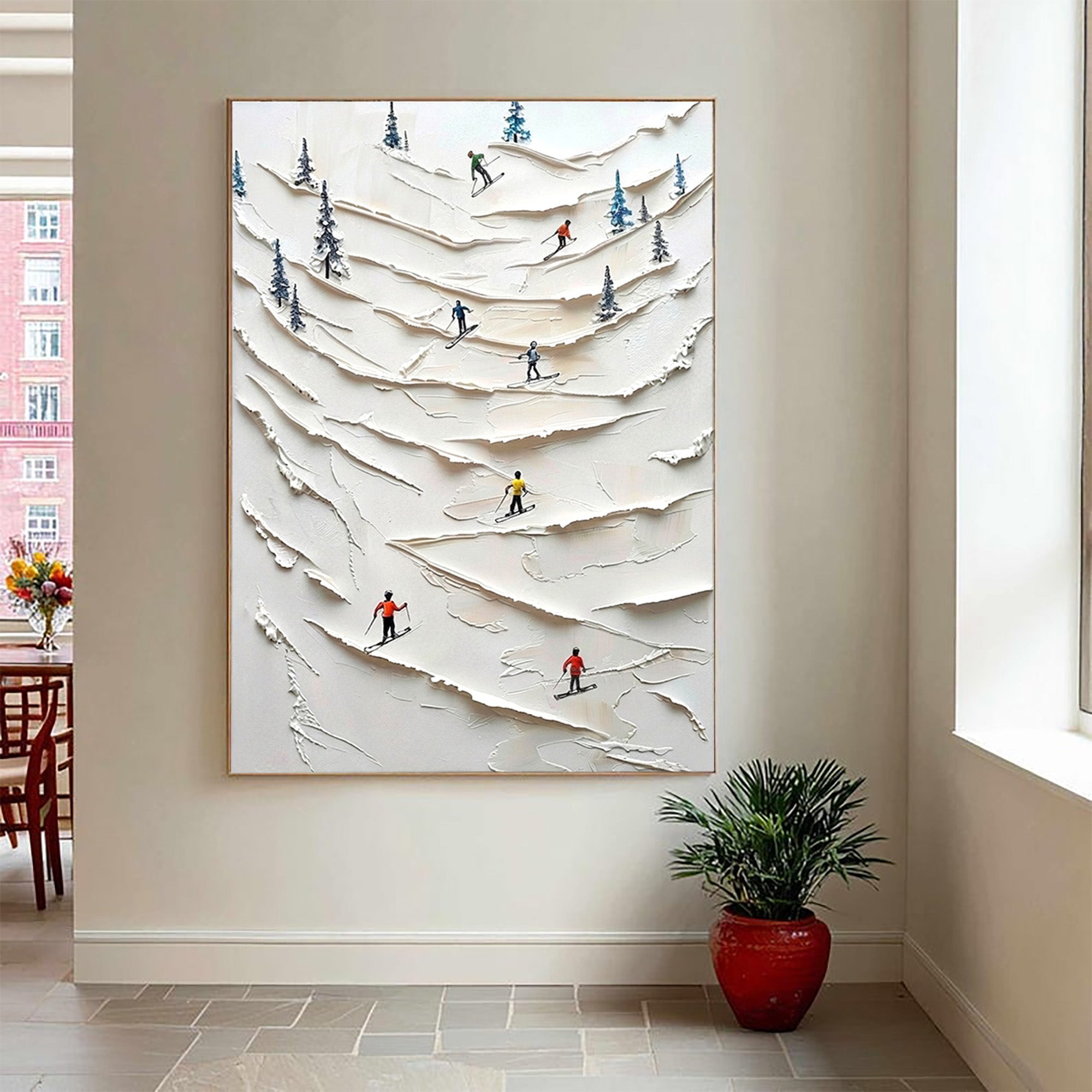 Skiing Oil Painting--#P01