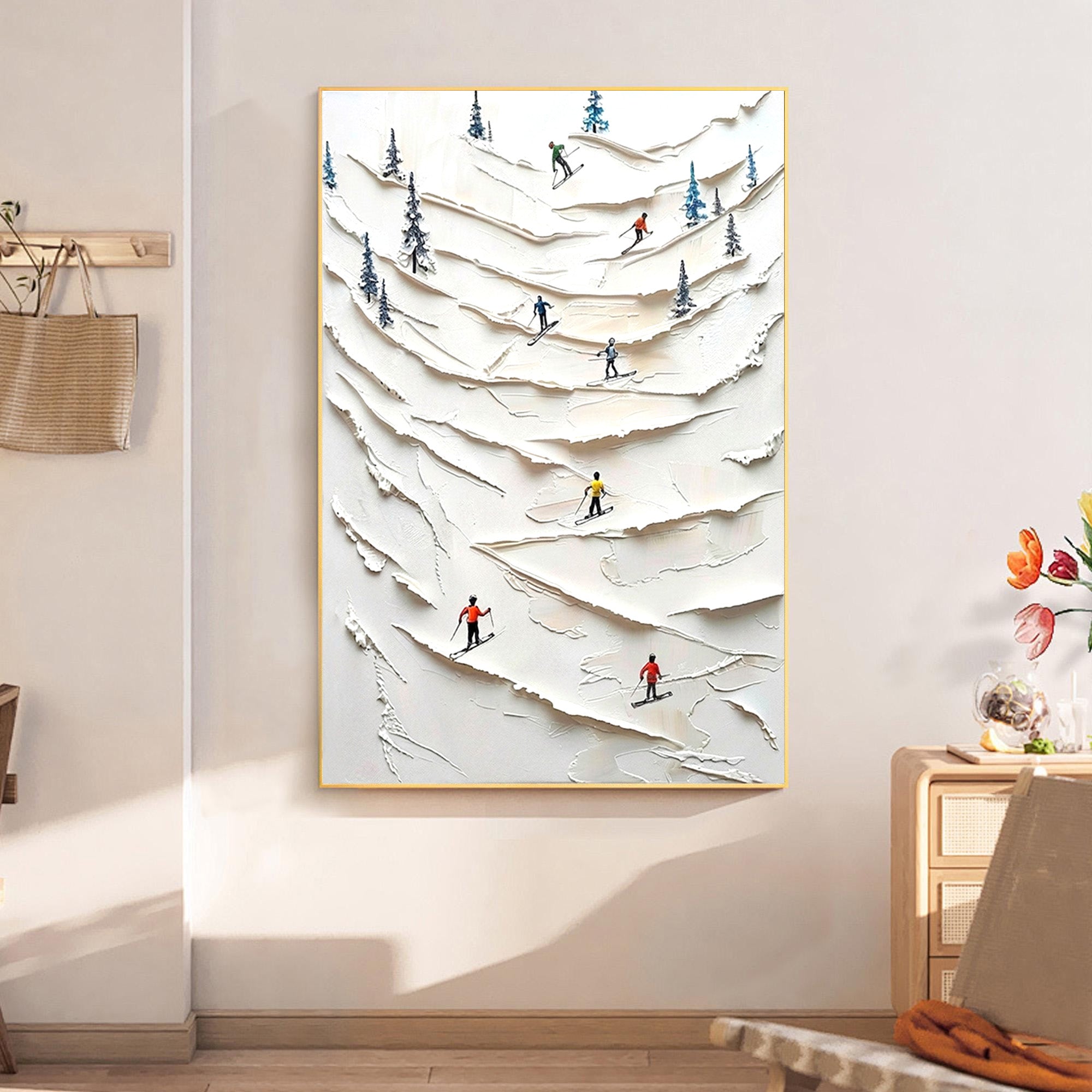 Skiing Oil Painting--#P01