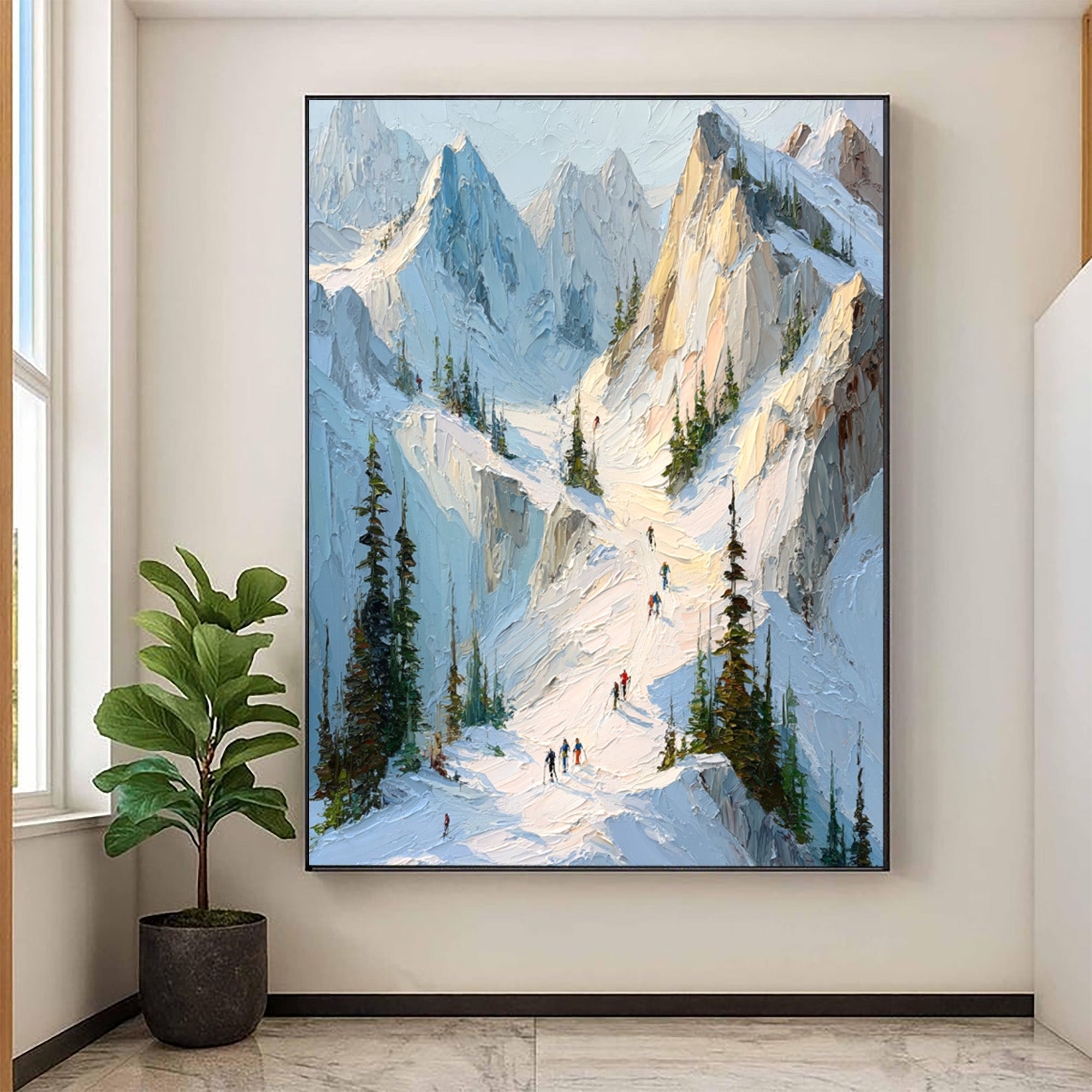Skiing Oil Painting--#P02