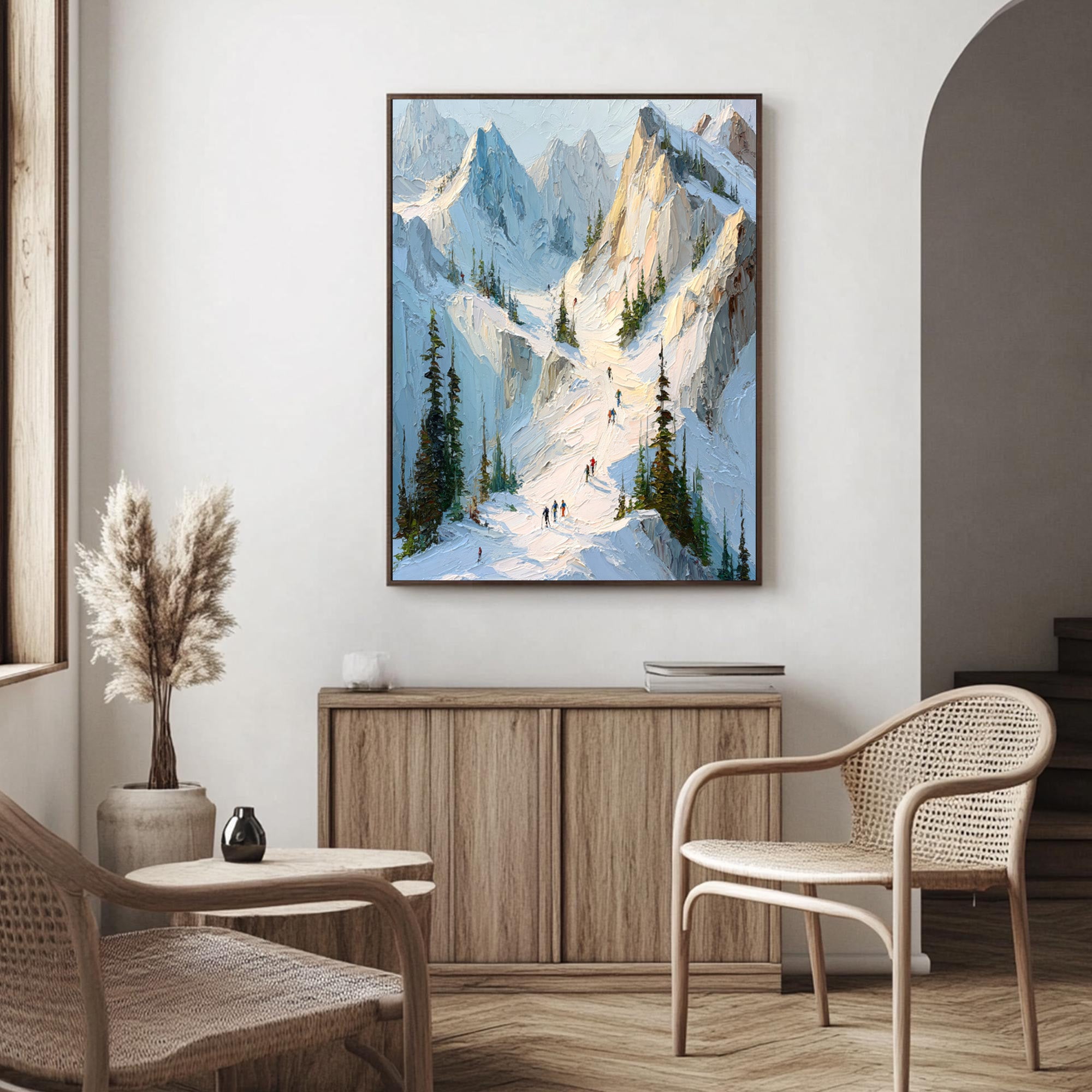 Skiing Oil Painting--#P02