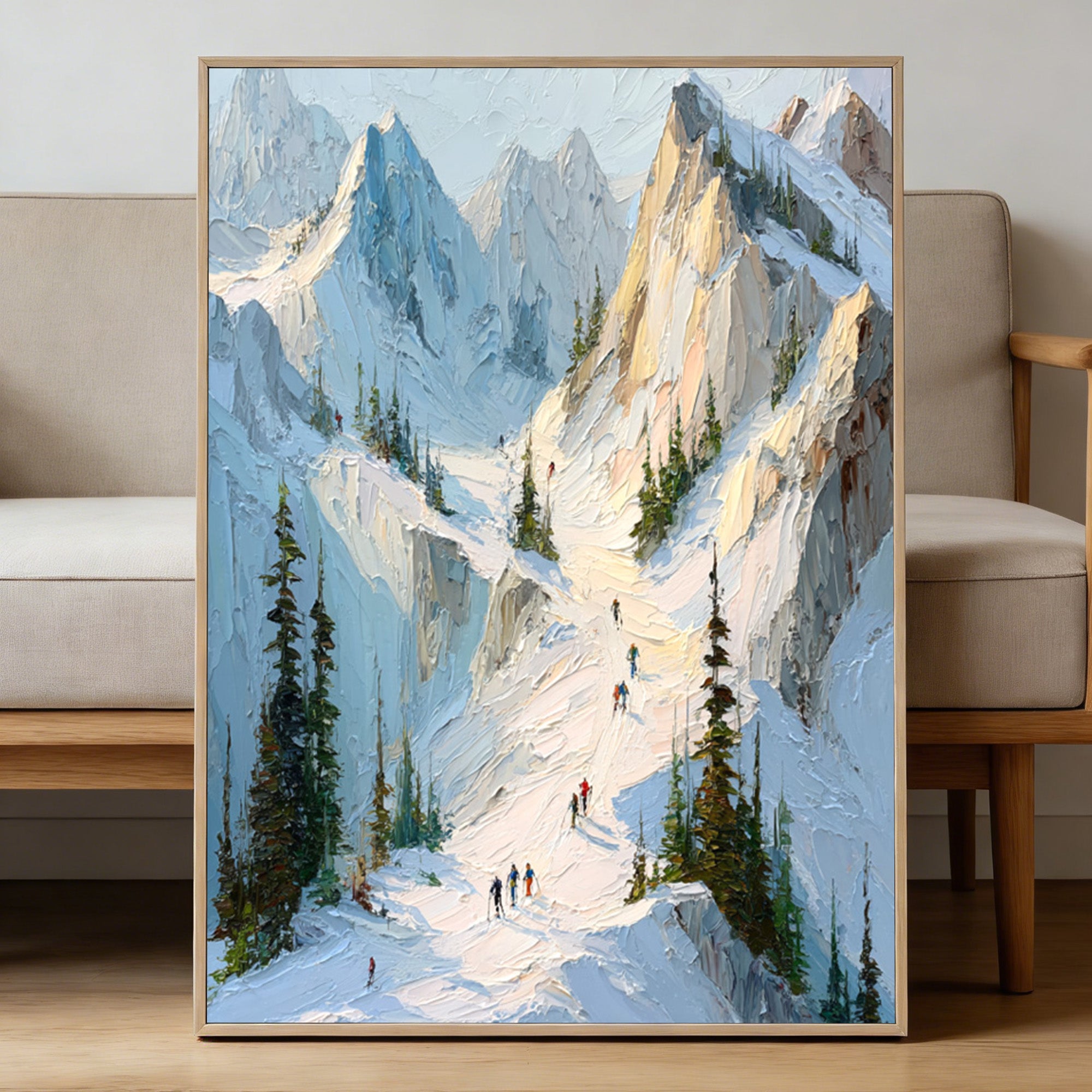 Skiing Oil Painting--#P02