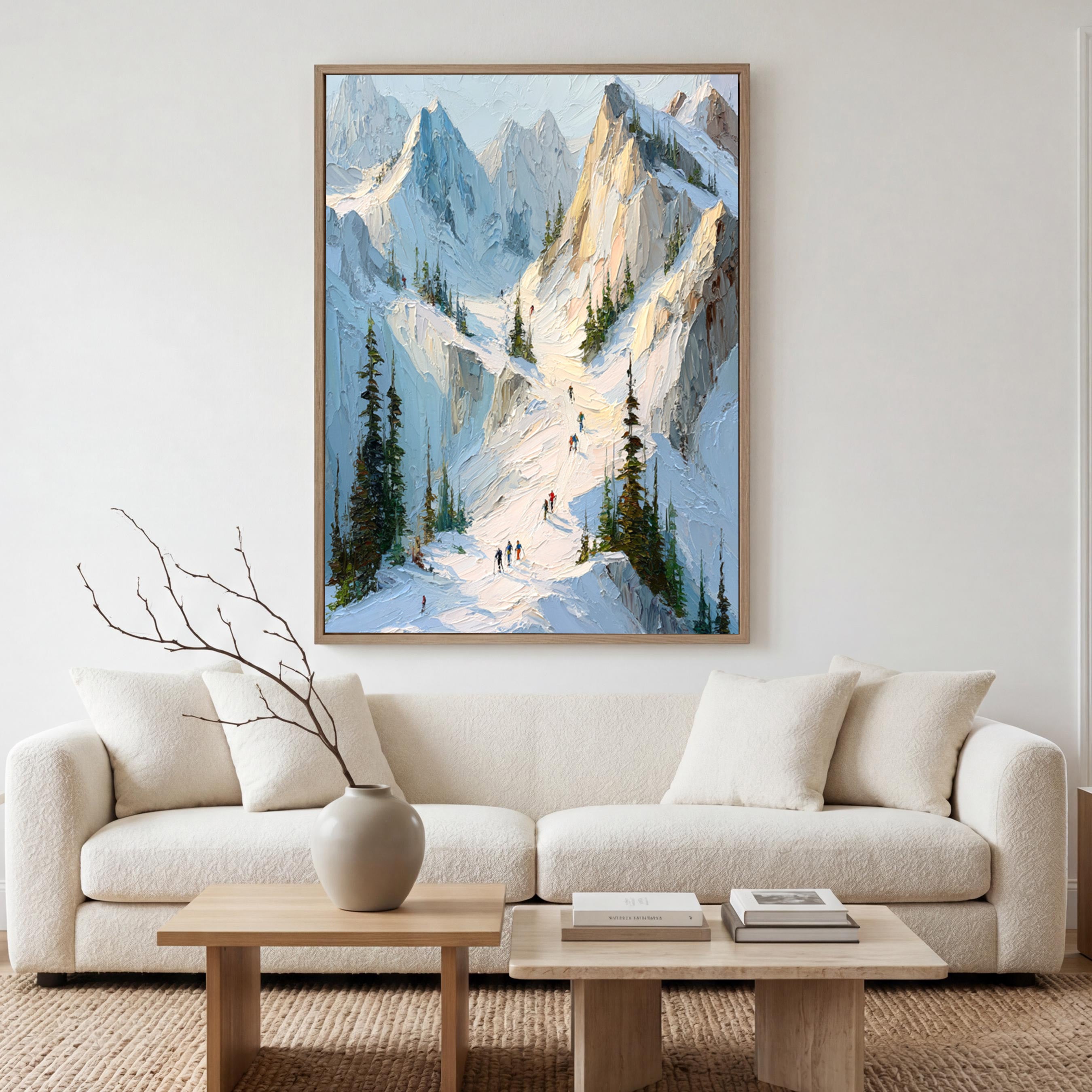 Skiing Oil Painting--#P02