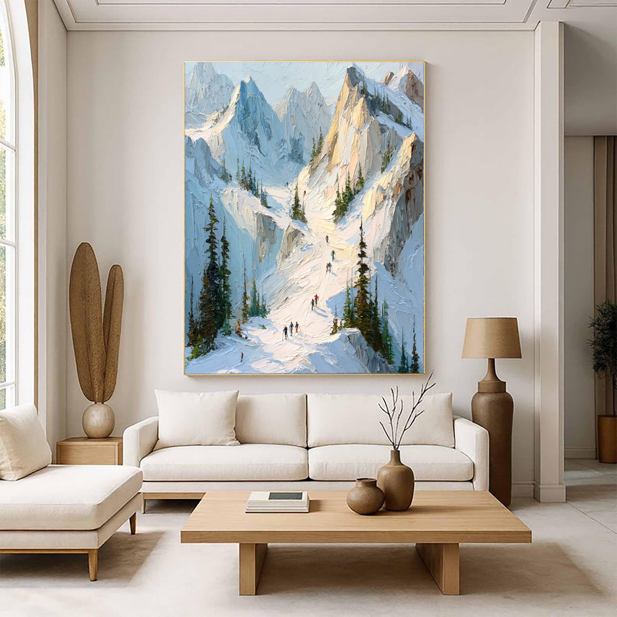 Skiing Oil Painting--#P02