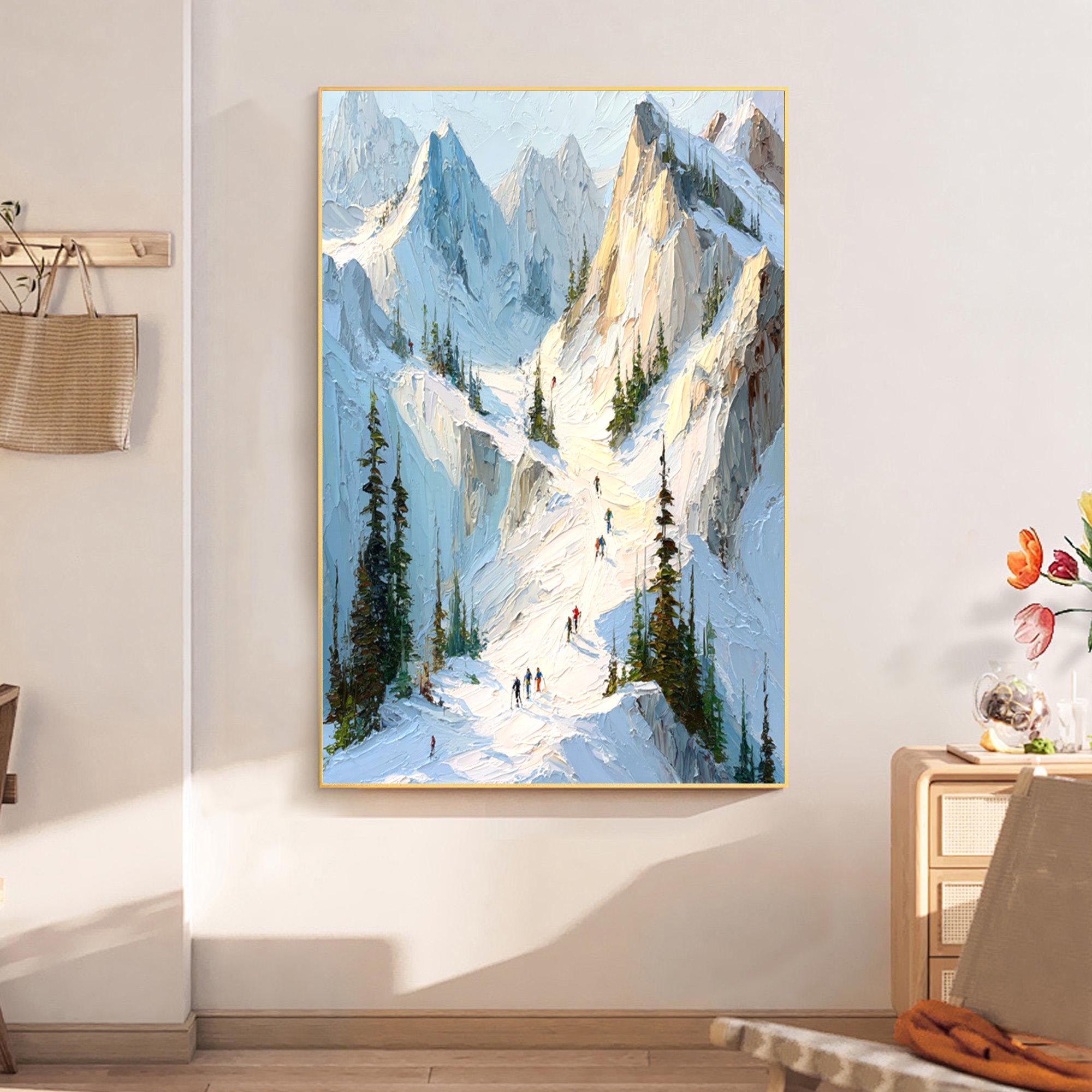 Skiing Oil Painting--#P02