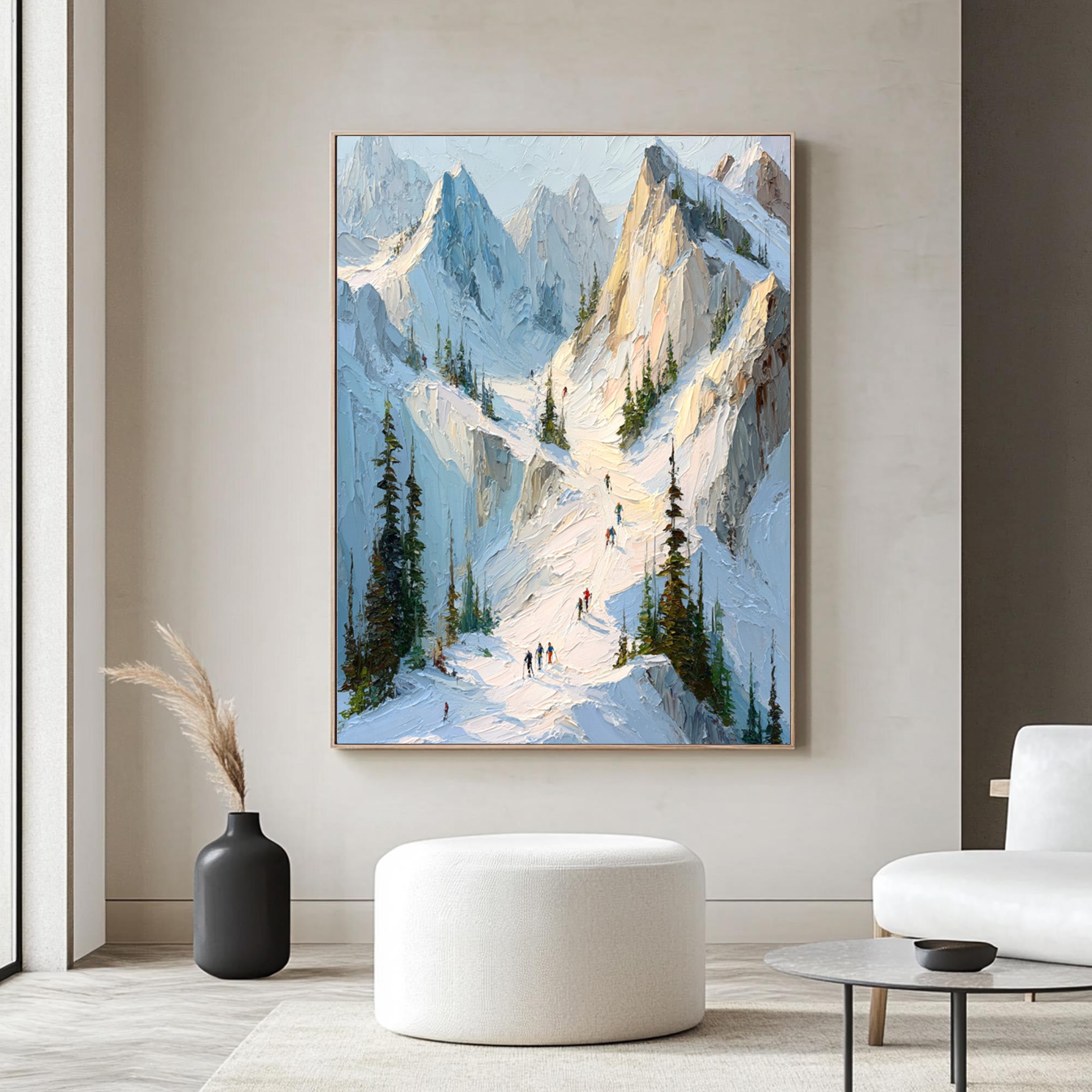 Skiing Oil Painting--#P02