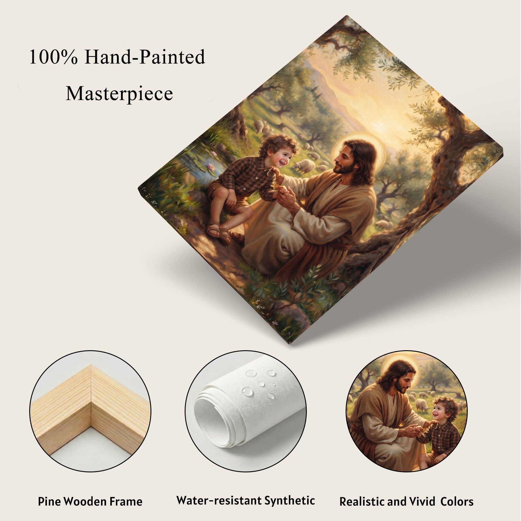 Custom Divine Embrace & Guidance Oil Painting