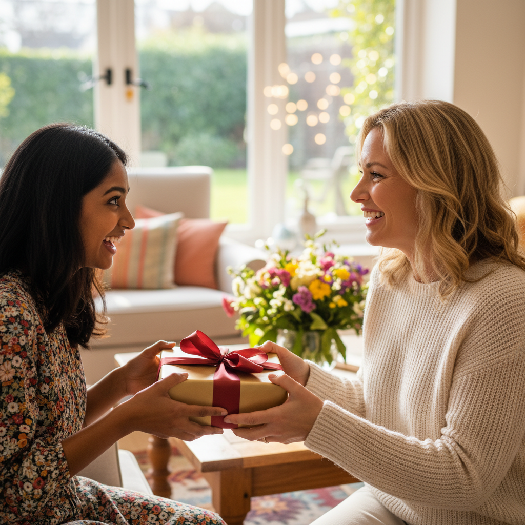 一个老外送礼的场景，1:1