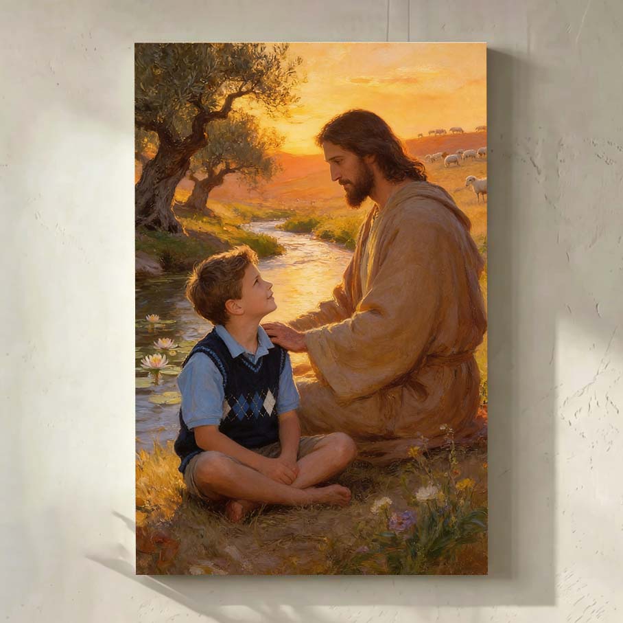 Personalized Portrait With Jesus Canvas | Walk in Faith