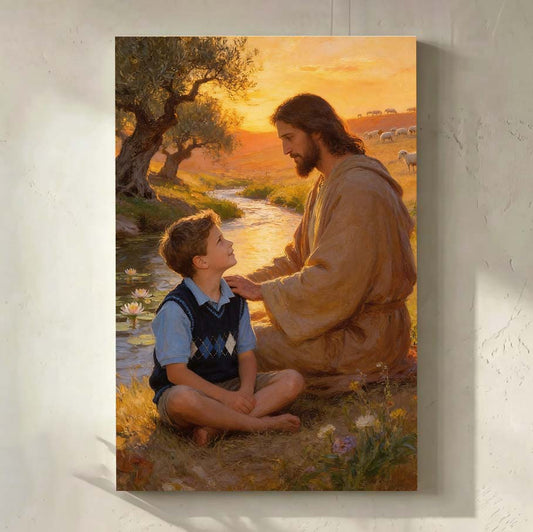 Personalized Portrait With Jesus Canvas | Walk in Faith