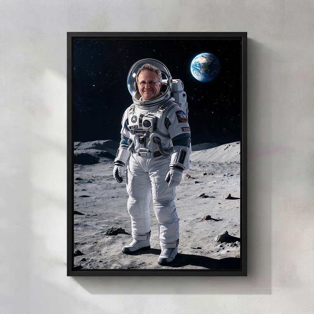 Personalized Astronaut Portrait Canvas | Epic Space & Lunar Explorer