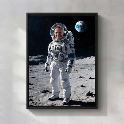 Personalized Astronaut Portrait Canvas | Epic Space & Lunar Explorer
