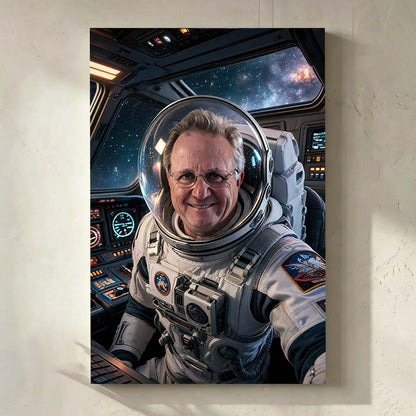 Personalized Astronaut Portrait Canvas | Epic Space & Lunar Explorer