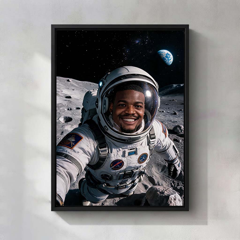 Personalized Astronaut Portrait Canvas | Epic Space & Lunar Explorer