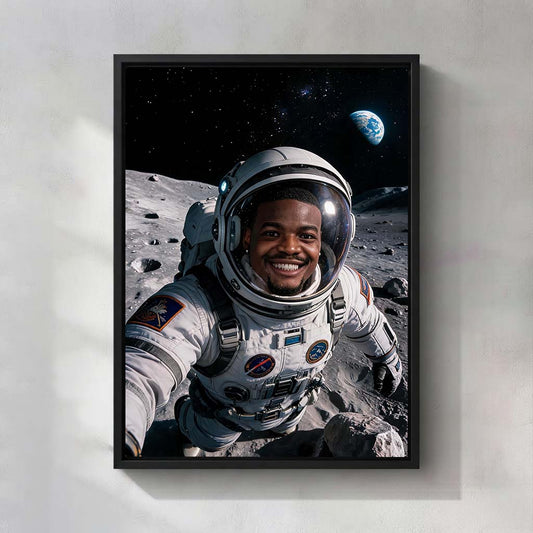 Personalized Astronaut Portrait Canvas | Epic Space & Lunar Explorer