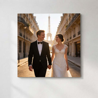Personalized European Destination Wedding Art | Eternal Romance Across Iconic Sceneries