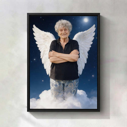 Personalized Heavenly Guardian Portrait Canvas | Watching Over You