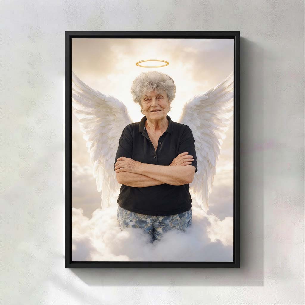 Personalized Heavenly Guardian Portrait Canvas | Watching Over You