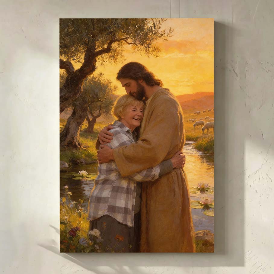 Personalized Portrait With Jesus Canvas | Walk in Faith